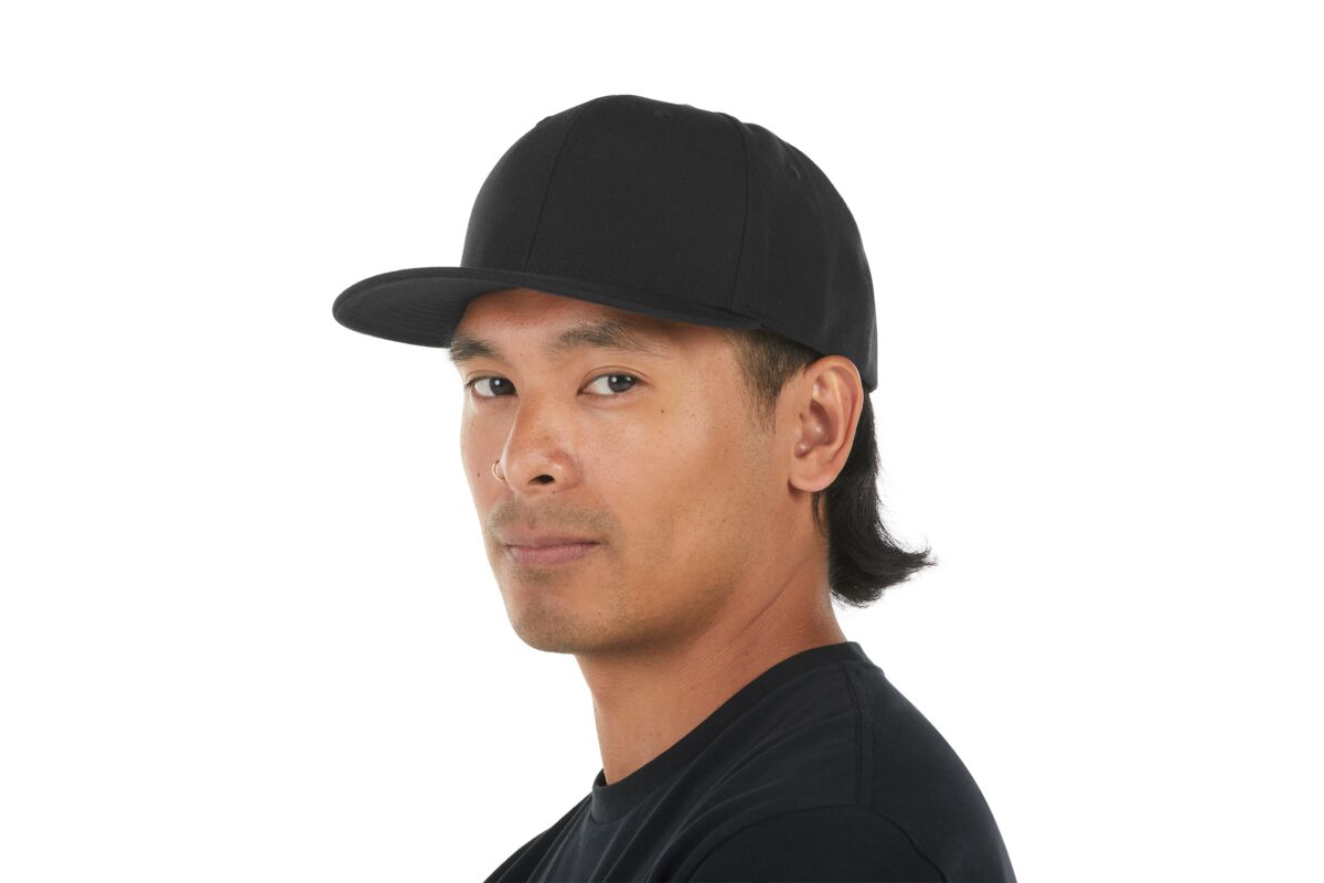 recycled-poly-classic-6-panel-hat-c0 WebPDP-HAT001002_Recycled_Poly_Classic_6Panel_Hat_Black_Studio_Harper_Studios_0723_Side_3__HAT001002OS.jpg