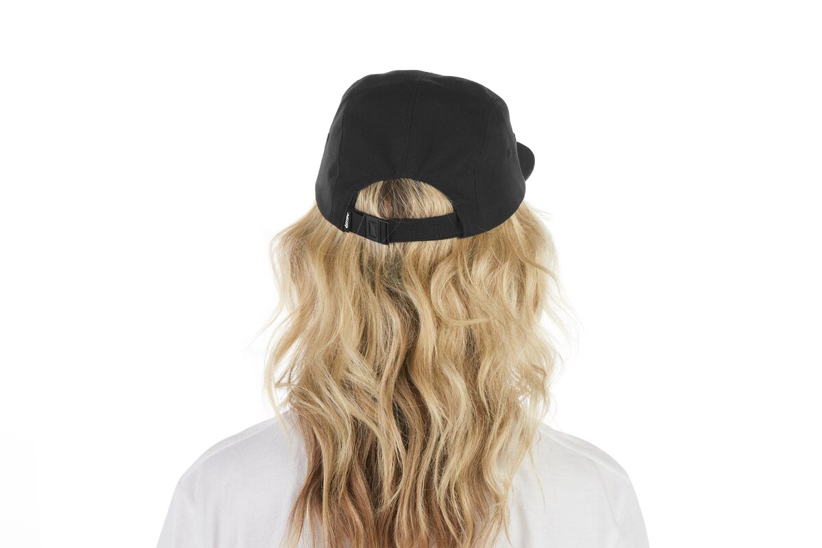 recycled-poly-flat-brim-5-panel-hat-q1 WebPDP-HAT003002_Recycled_Poly_Flat_Brim_5Panel_Hat_Black_Studio_Harper_Studios_0723_Back__HAT003002OS.jpg