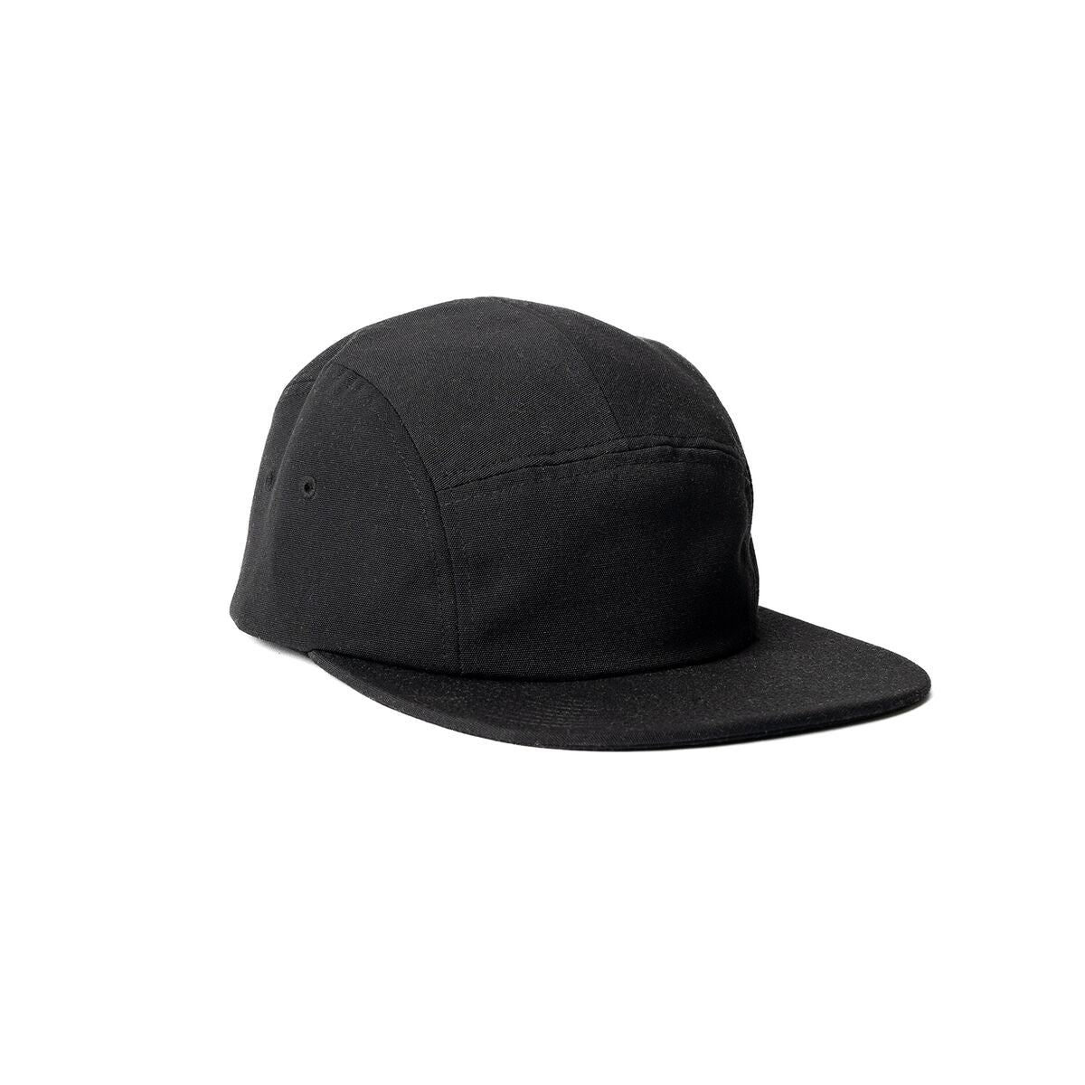 recycled-poly-flat-brim-5-panel-hat-q1 Web_PDP-FlatBrim5PanelHat_Studio_Front_Black.jpg